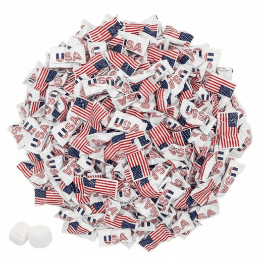 USA Flag Buttermints 216ct – Patriotic Candy for 4th of July, Memorial Day, Veterans Day, American Flag Candy, Red White and Blue Snacks, Buttermints Individually Wrapped in Bulk - Tree Treasures