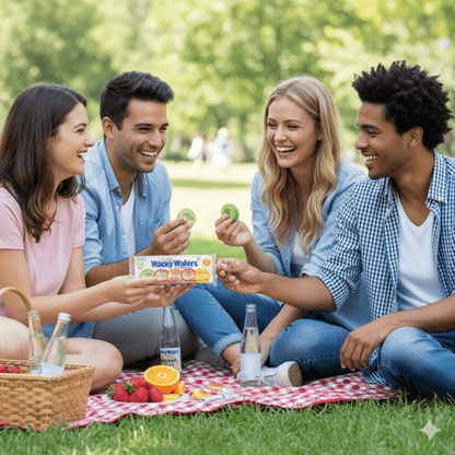 Wacky Wafers 1.2 oz – Assorted Fruit Flavored Sugar Wafers, 4 - Pack Nostalgic Candy Favorite - Tree Treasures