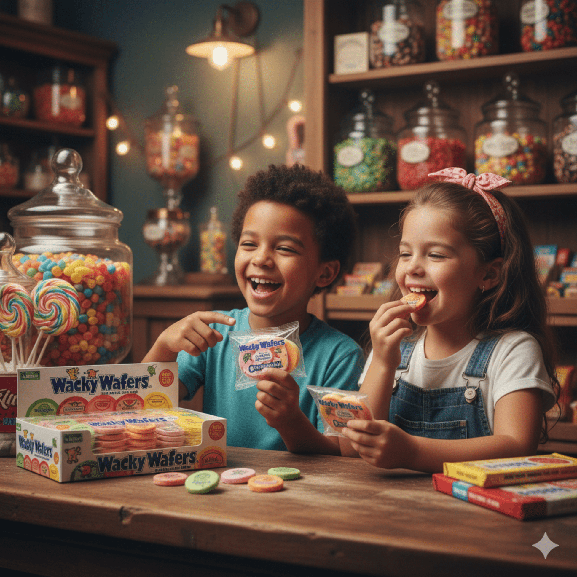 Wacky Wafers 1.2 oz – Assorted Fruit Flavored Sugar Wafers, 4 - Pack Nostalgic Candy Favorite - Tree Treasures