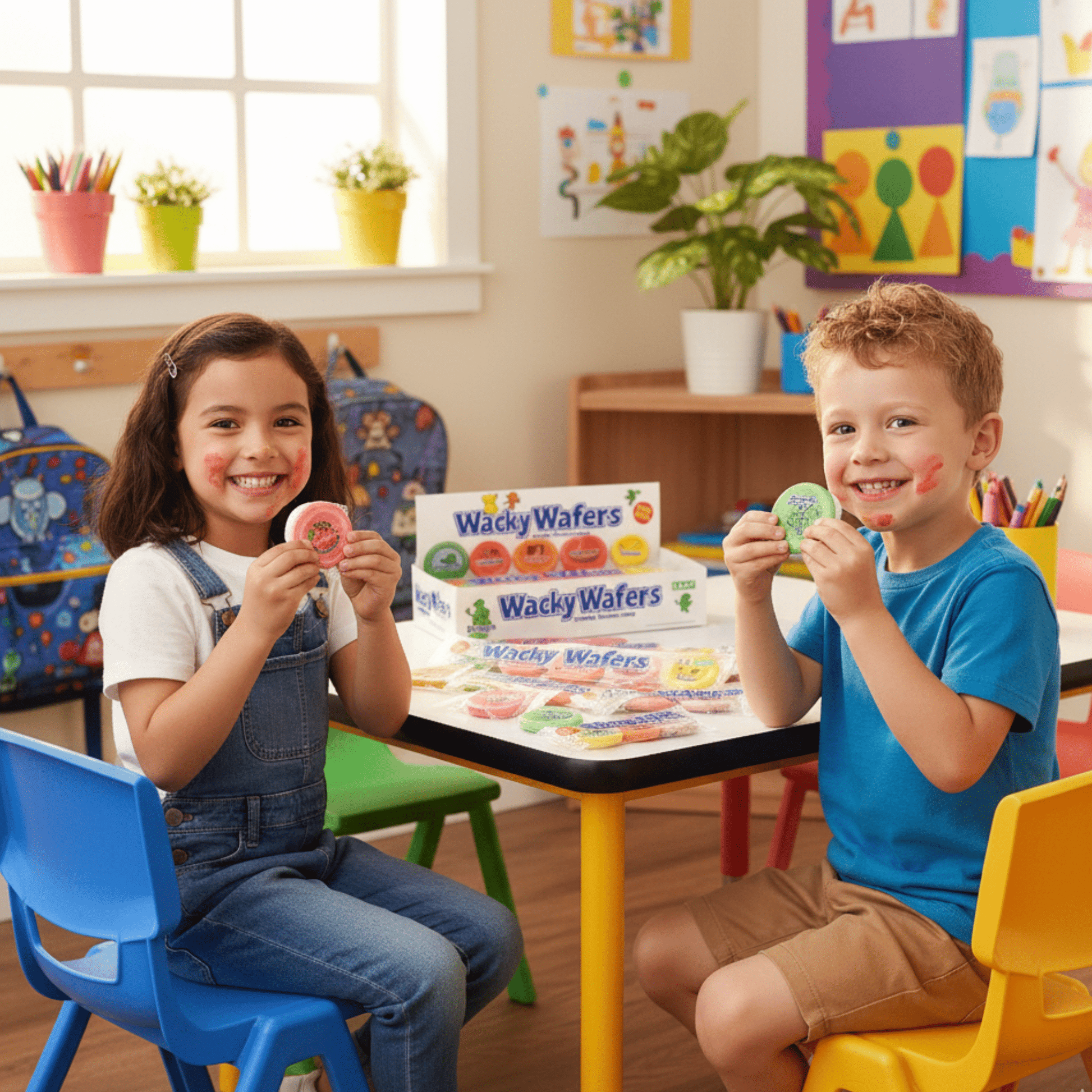 Wacky Wafers 1.2 oz – Assorted Fruit Flavored Sugar Wafers, 4 - Pack Nostalgic Candy Favorite - Tree Treasures