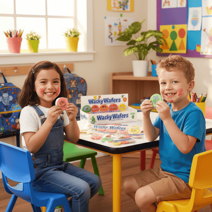 Wacky Wafers 1.2 oz – Assorted Fruit Flavored Sugar Wafers, 4 - Pack Nostalgic Candy Favorite - Tree Treasures