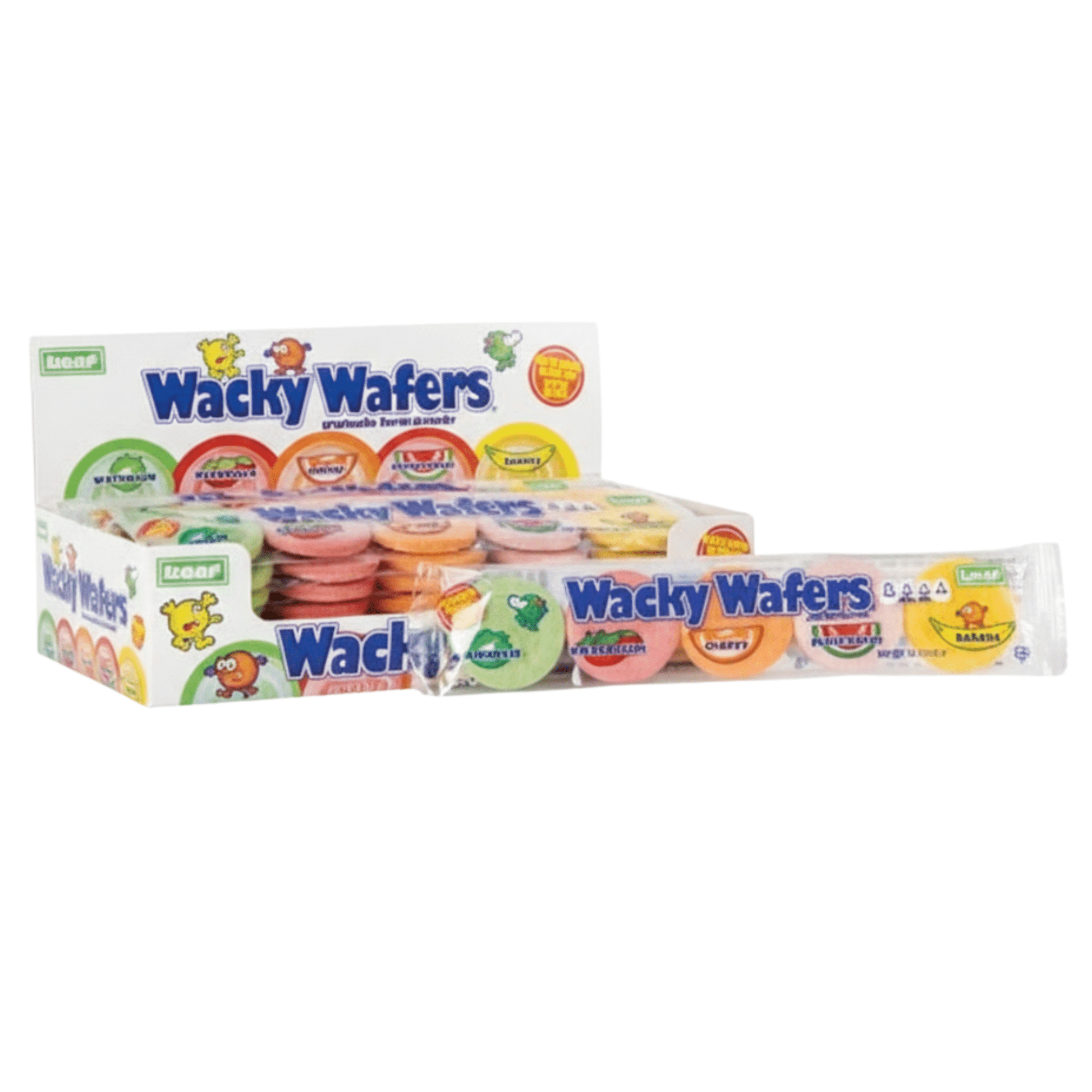 Wacky Wafers 1.2 oz – Assorted Fruit Flavored Sugar Wafers, 6 - Pack Nostalgic Candy Favorite - Tree Treasures