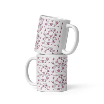 Heart-Filled Kitty Silhouette Mug